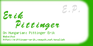 erik pittinger business card